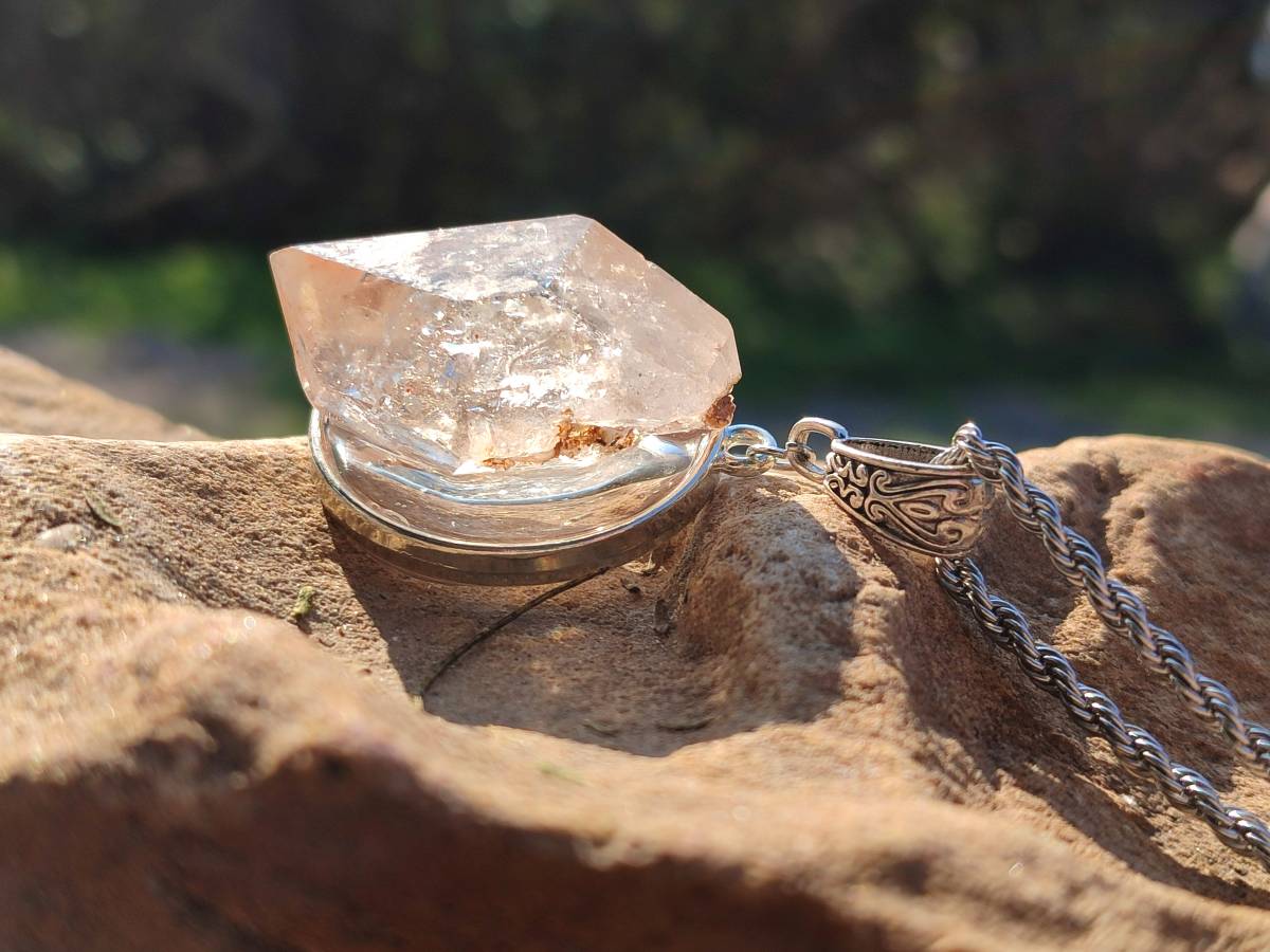 Hand Made Specially Selected Brandberg Quartz Pendants - Sold Per Item - From South Africa - Toprock Gemstones and Minerals 