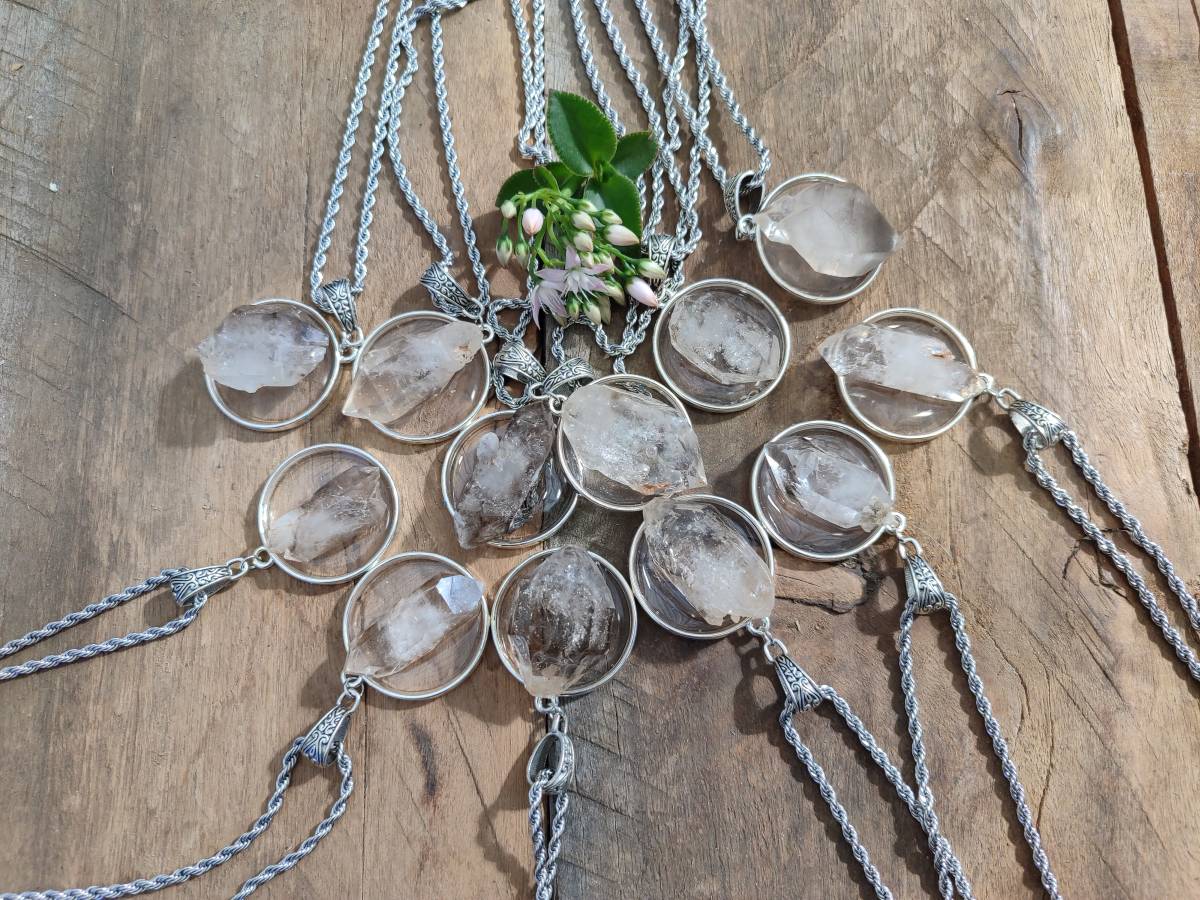 Hand Made Specially Selected Brandberg Quartz Pendants - Sold Per Item - From South Africa - Toprock Gemstones and Minerals 