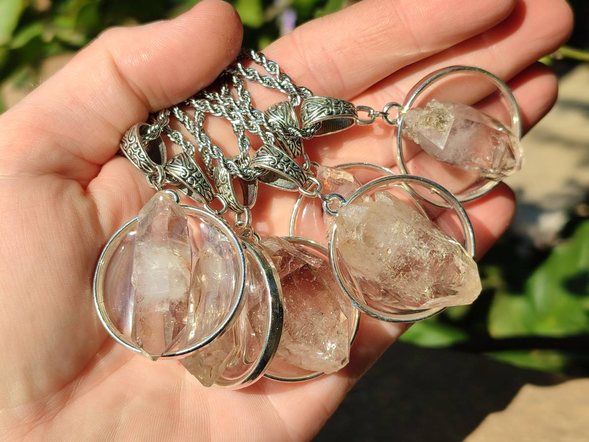Hand Made Specially Selected Brandberg Quartz Pendants - Sold Per Item - From South Africa - Toprock Gemstones and Minerals 