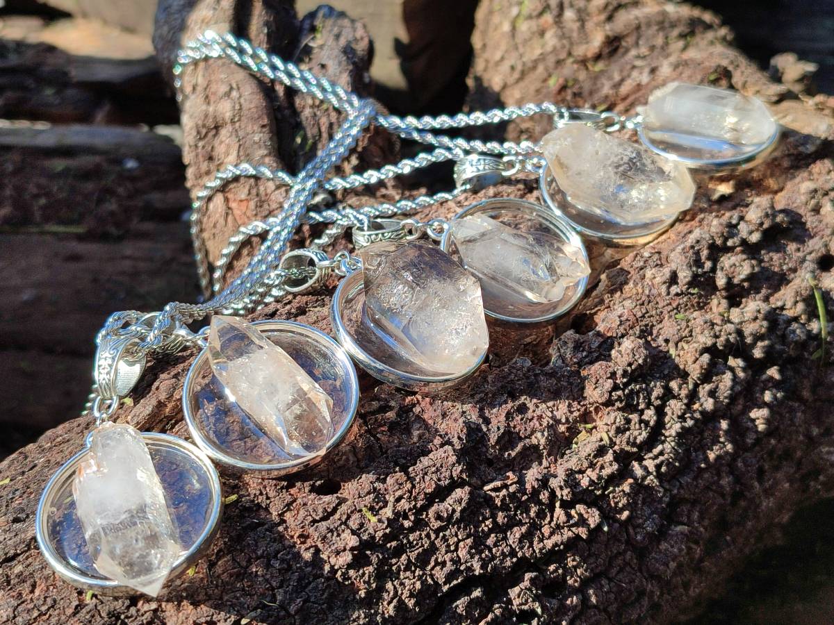 Hand Made Specially Selected Brandberg Quartz Pendants - Sold Per Item - From South Africa - Toprock Gemstones and Minerals 
