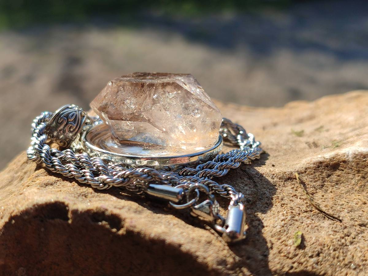 Hand Made Specially Selected Brandberg Quartz Pendants - Sold Per Item - From South Africa - Toprock Gemstones and Minerals 