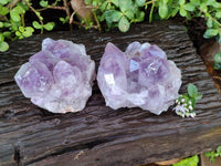 Natural Jacaranda Amethyst Quartz Clusters x 2 From Mumbwa, Zambia