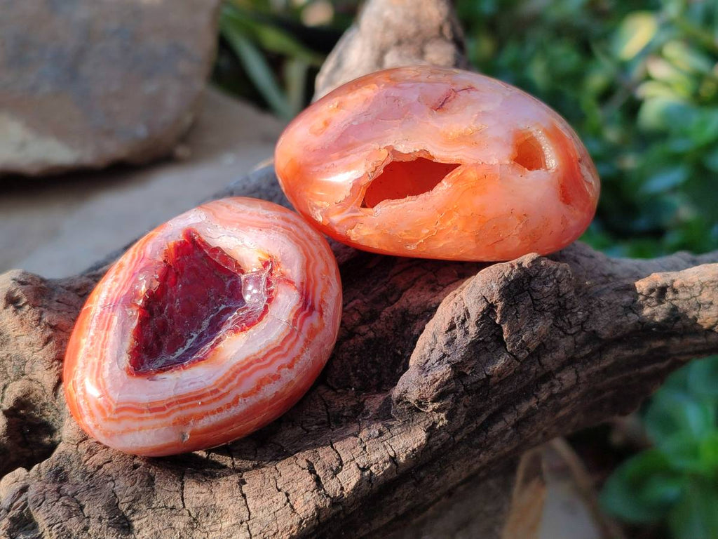 Polished Carnelian Agate Palm Stones x 20 From Madagascar - Toprock Gemstones and Minerals 