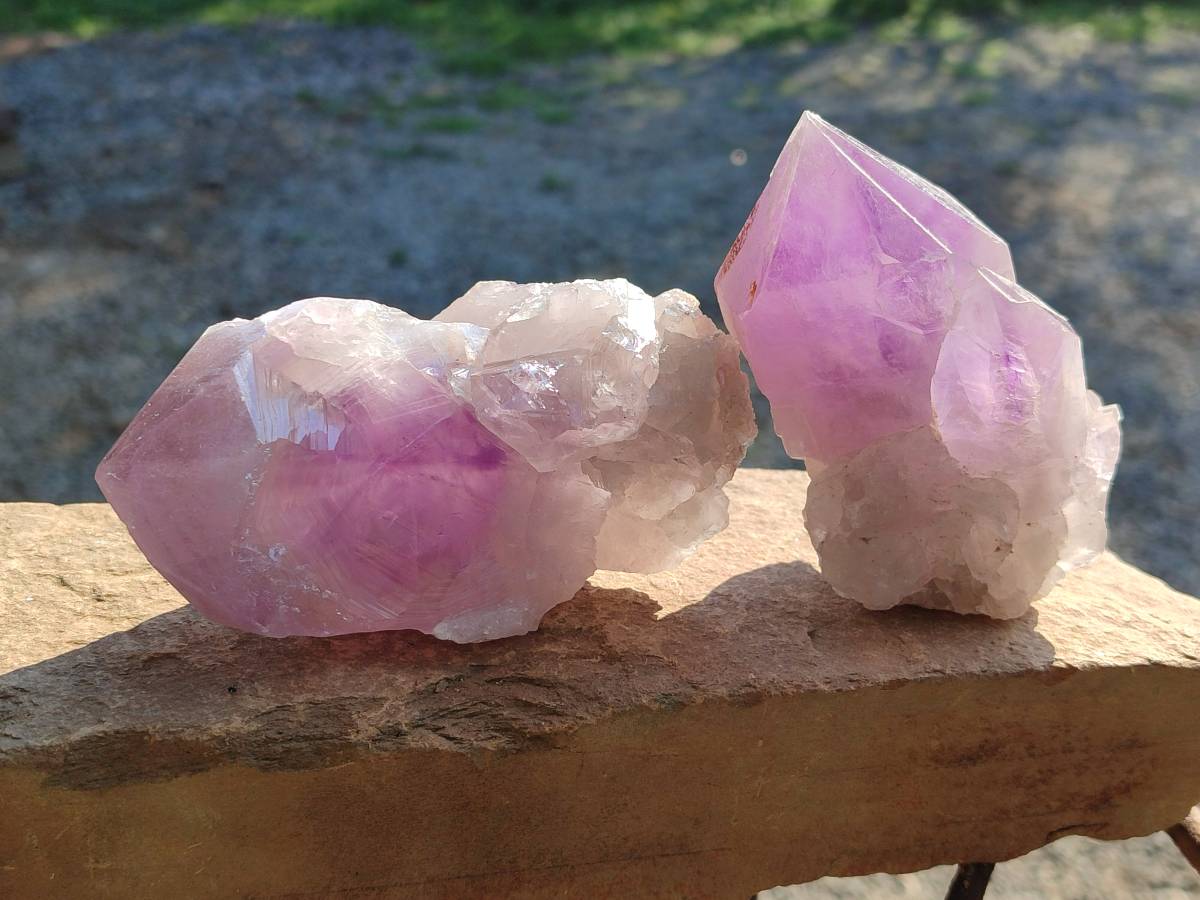 Natural Jacaranda Amethyst Quartz Crystals x 6 From Mumbwa, Zambia - Toprock Gemstones and Minerals 