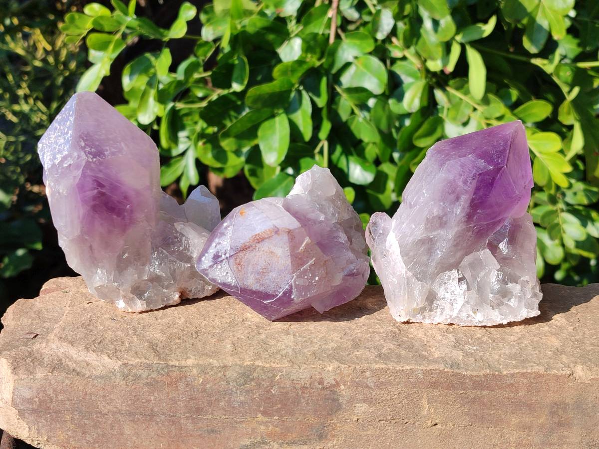 Natural Jacaranda Amethyst Quartz Crystals x 6 From Mumbwa, Zambia - Toprock Gemstones and Minerals 