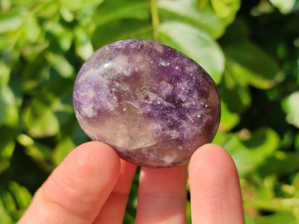 Polished Lepidolite with Pink Rubellite Palm Stones x 20 From Ambatondrazaka, Madagascar - Toprock Gemstones and Minerals 