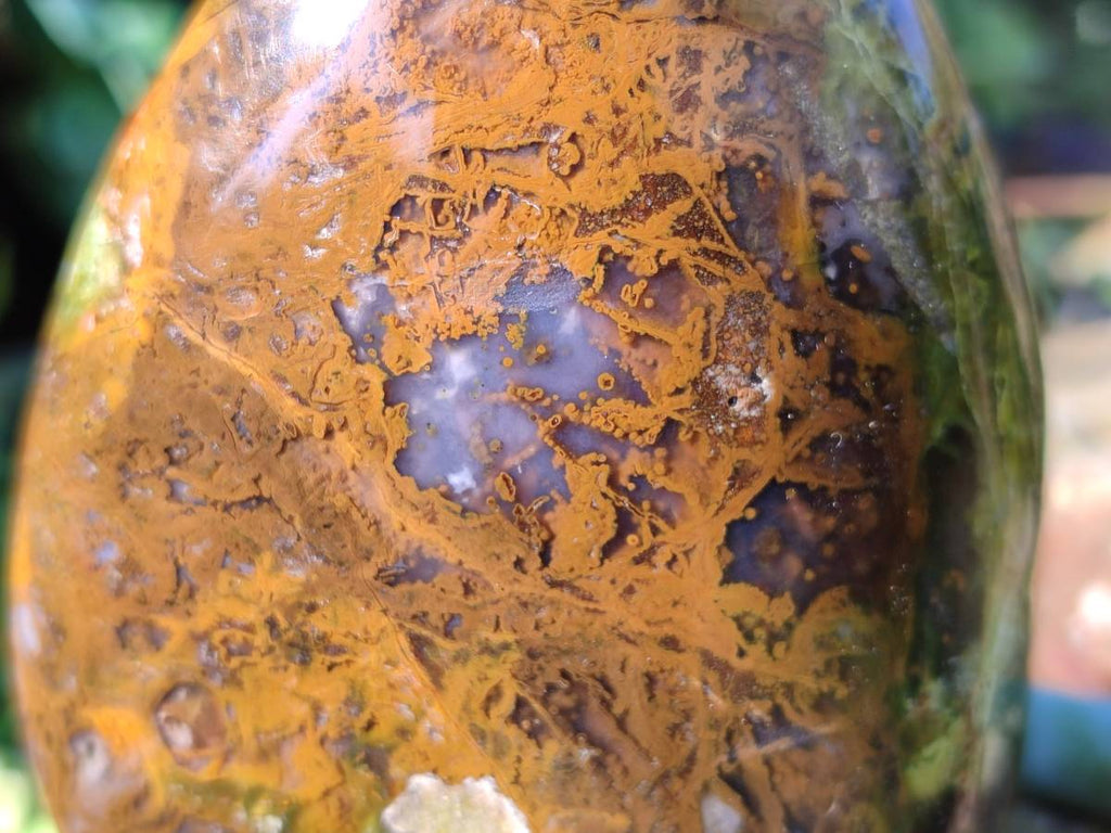 Polished Green Opal Standing Free Forms x 3 From Betroka, Madagascar - Toprock Gemstones and Minerals 