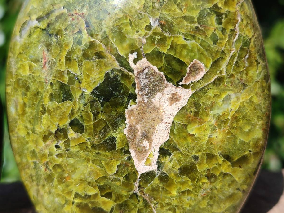 Polished Green Opal Standing Free Forms x 3 From Betroka, Madagascar - Toprock Gemstones and Minerals 