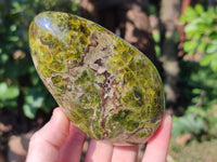 Polished Green Opal Standing Free Forms x 3 From Betroka, Madagascar - Toprock Gemstones and Minerals 