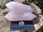 Polished Double Terminated Rose Quartz Points x 6 Madagascar - Toprock Gemstones and Minerals 
