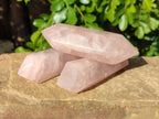 Polished Double Terminated Rose Quartz Points x 6 Madagascar - Toprock Gemstones and Minerals 