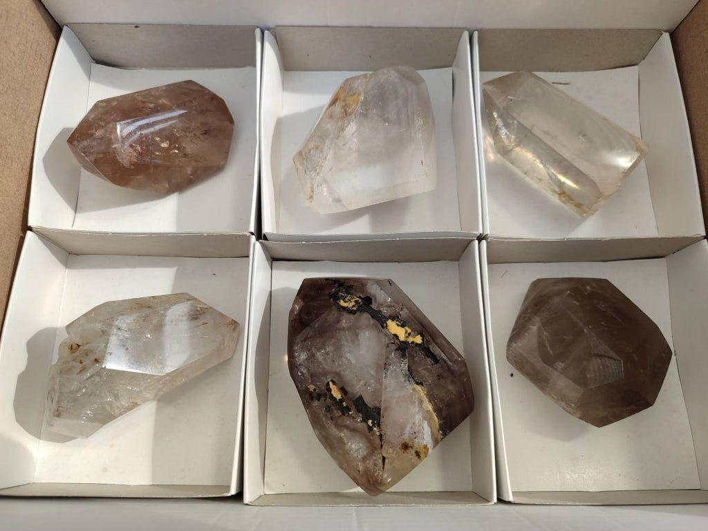 Polished Selection Of Quartz Crystals x 12 From Madagascar - Toprock Gemstones and Minerals 