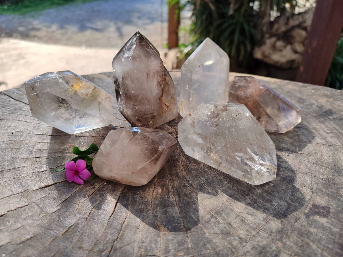 Polished Selection Of Quartz Crystals x 12 From Madagascar - Toprock Gemstones and Minerals 