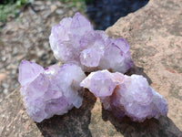 Natural Amethyst Spirit Quartz Clusters x 12 From Boekenhouthoek, South Africa