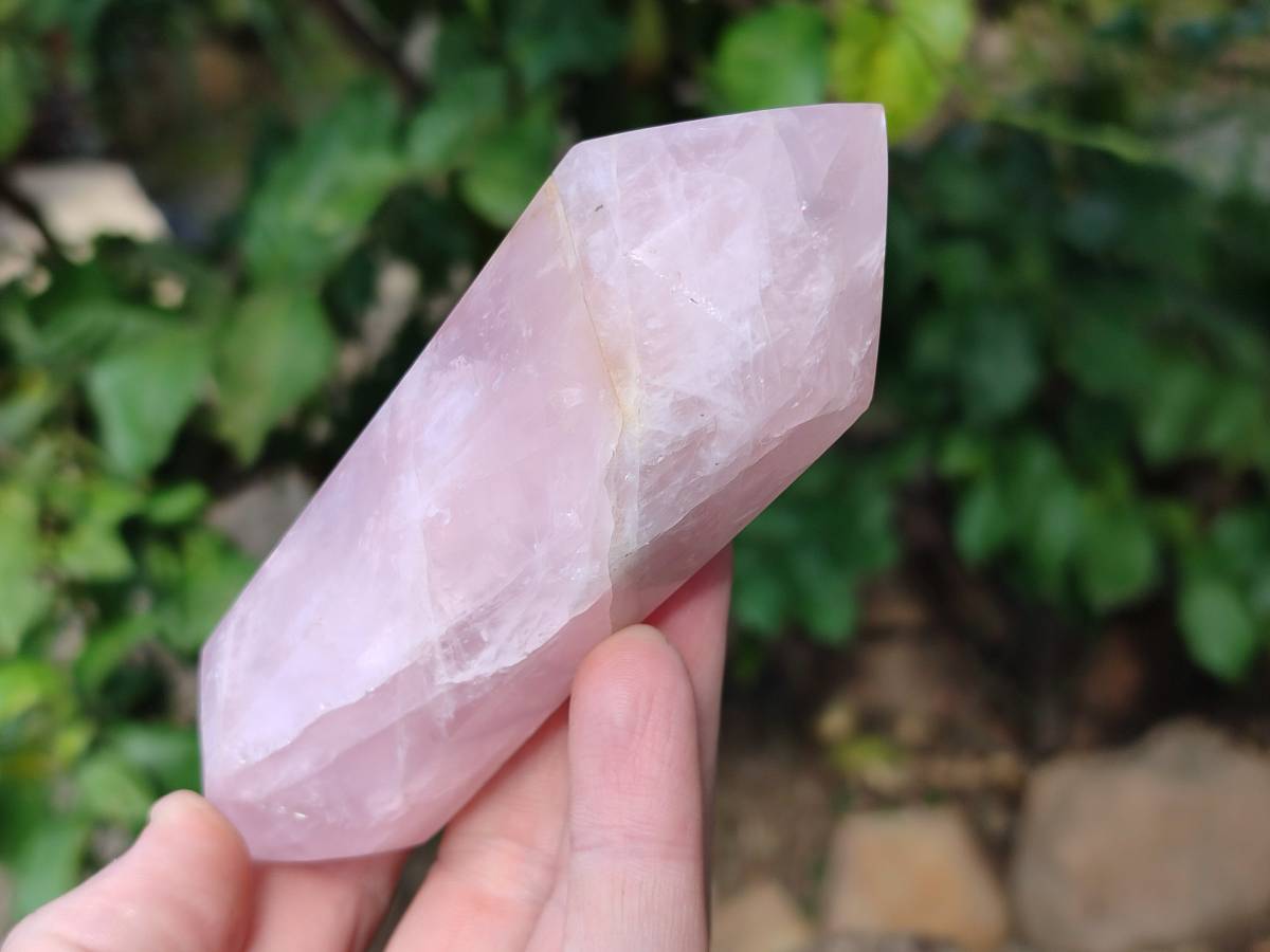 Polished Double Terminated Rose Quartz Points x 6 Madagascar - Toprock Gemstones and Minerals 