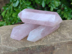 Polished Double Terminated Rose Quartz Points x 6 Madagascar - Toprock Gemstones and Minerals 