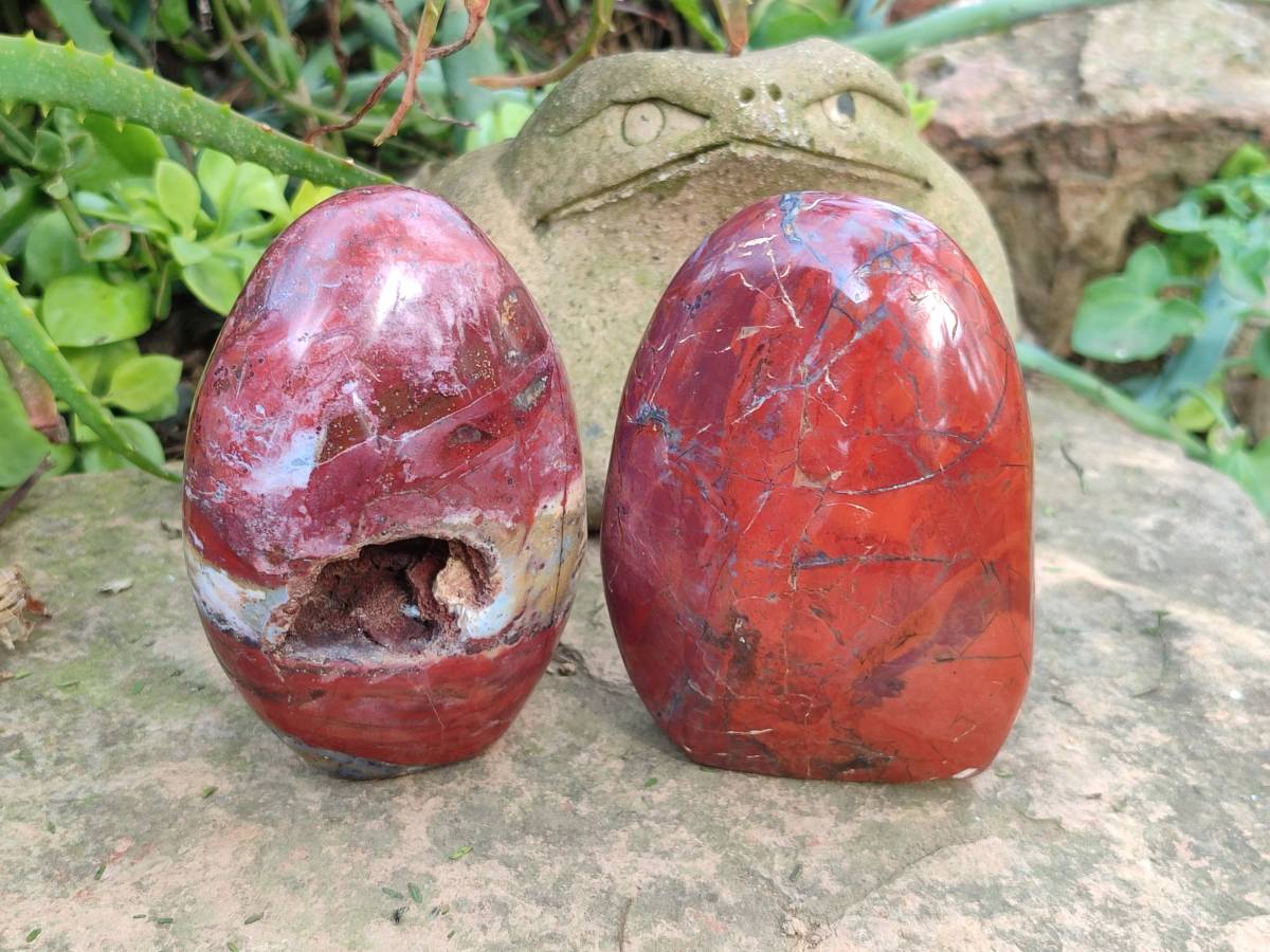 Polished Red Jasper Standing Free Forms x 4 From Madagascar - Toprock Gemstones and Minerals 