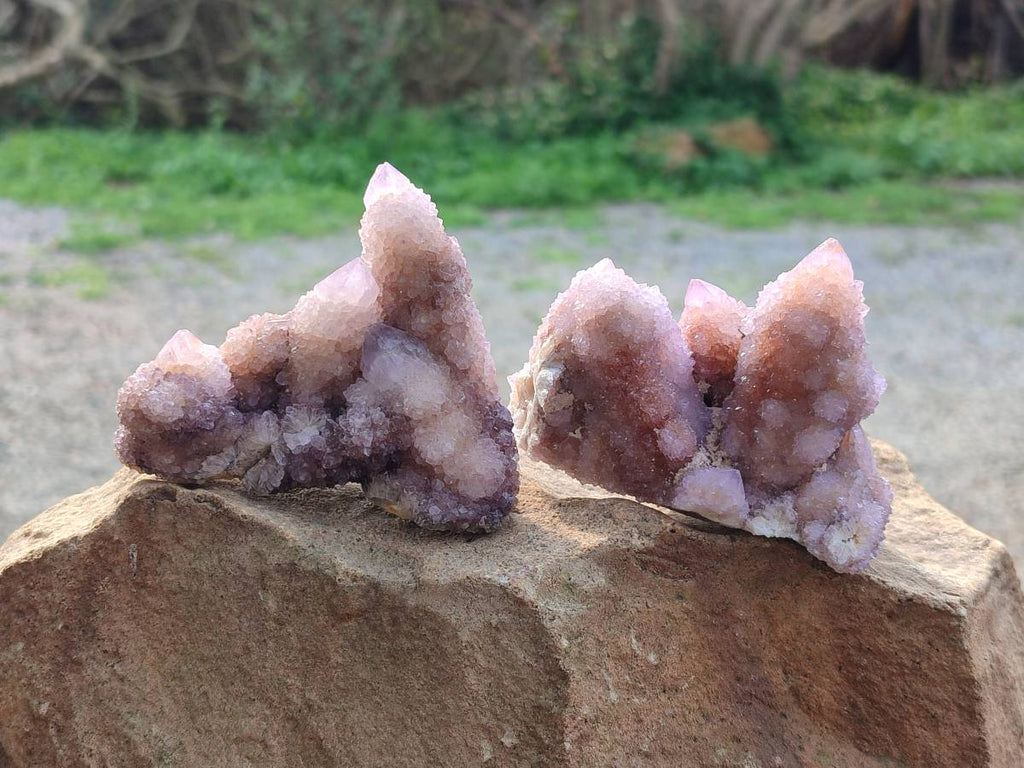 Natural Lilac Spirit Quartz Clusters x 6 From Boekenhouthoek, South Africa - Toprock Gemstones and Minerals 
