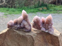 Natural Lilac Spirit Quartz Clusters x 6 From Boekenhouthoek, South Africa