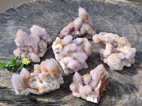 Natural Lilac Spirit Quartz Clusters x 6 From Boekenhouthoek, South Africa