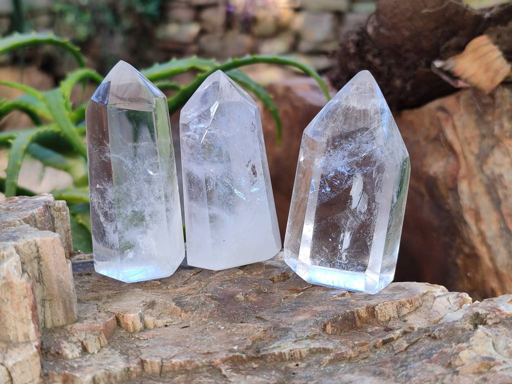 Polished Clear Quartz Crystals x 12 From Madagascar - Toprock Gemstones and Minerals 