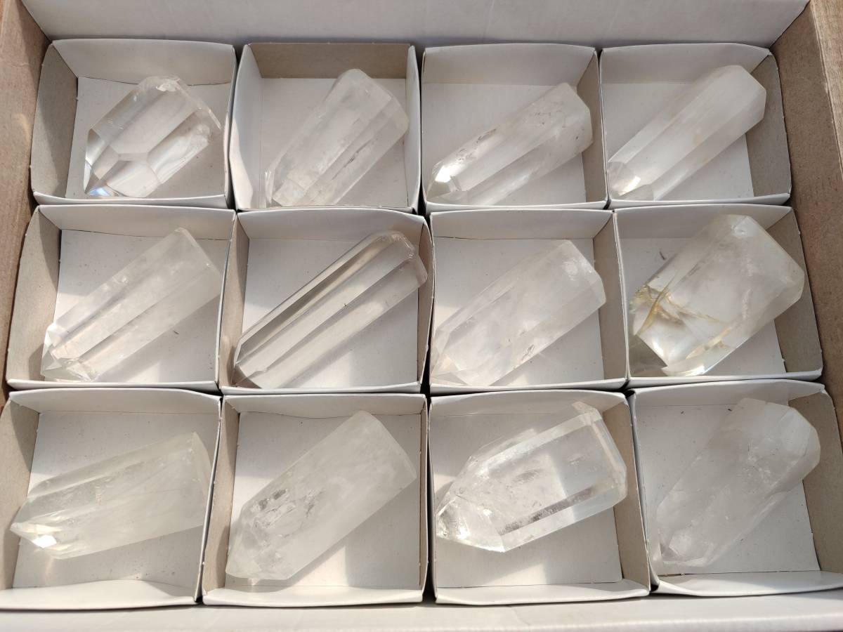 Polished Clear Quartz Crystals x 12 From Madagascar - Toprock Gemstones and Minerals 