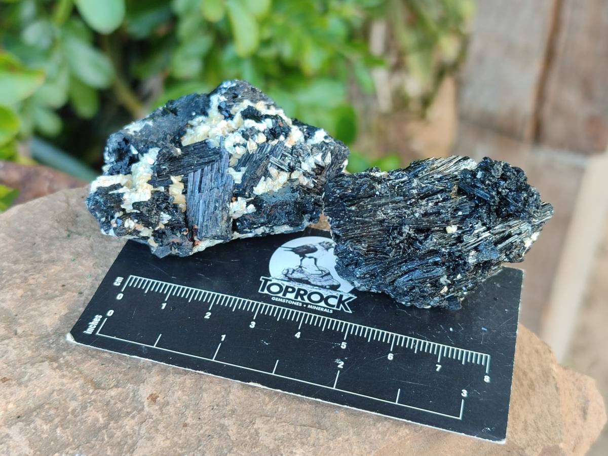 Natural Schorl Black Tourmaline and Feldspar Specimens x 12 From Namibia - Toprock Gemstones and Minerals 
