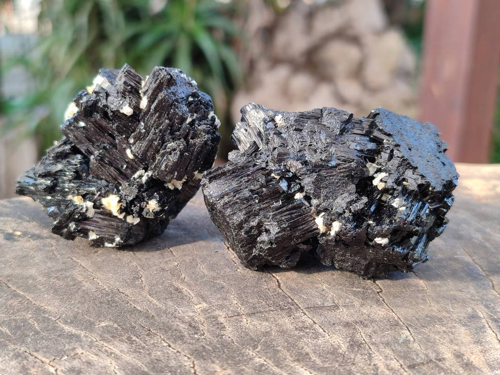 Natural Schorl Black Tourmaline and Feldspar Specimens x 12 From Namibia - Toprock Gemstones and Minerals 