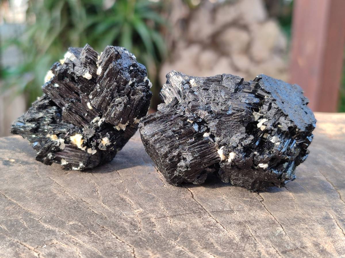 Natural Schorl Black Tourmaline and Feldspar Specimens x 12 From Namibia - Toprock Gemstones and Minerals 
