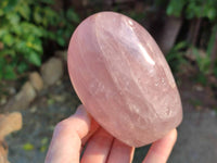 Polished Rose Quartz Standing Free Forms x 3 Madagascar - Toprock Gemstones and Minerals 