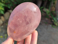 Polished Rose Quartz Standing Free Forms x 3 Madagascar - Toprock Gemstones and Minerals 