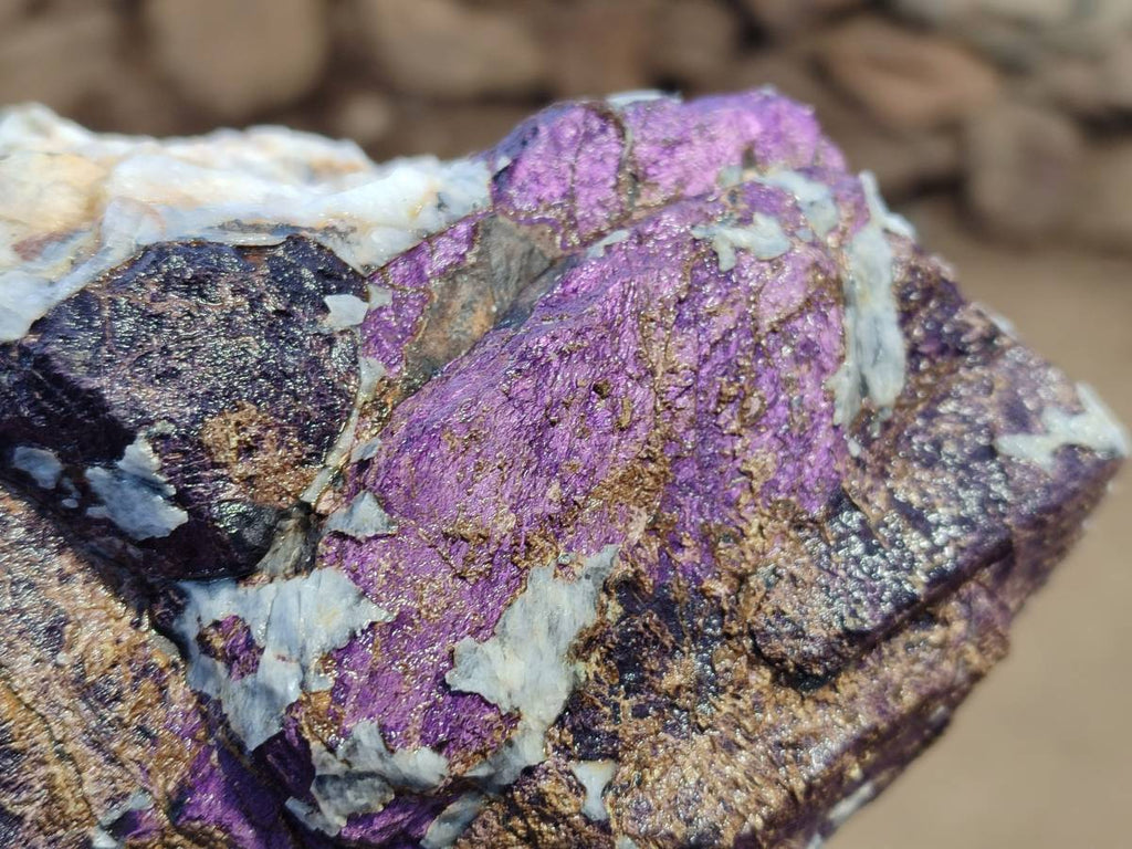 Natural Metallic Purpurite Cobbed Specimens x 3 From Erongo, Namibia - Toprock Gemstones and Minerals 