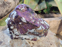 Natural Metallic Purpurite Cobbed Specimens x 3 From Erongo, Namibia