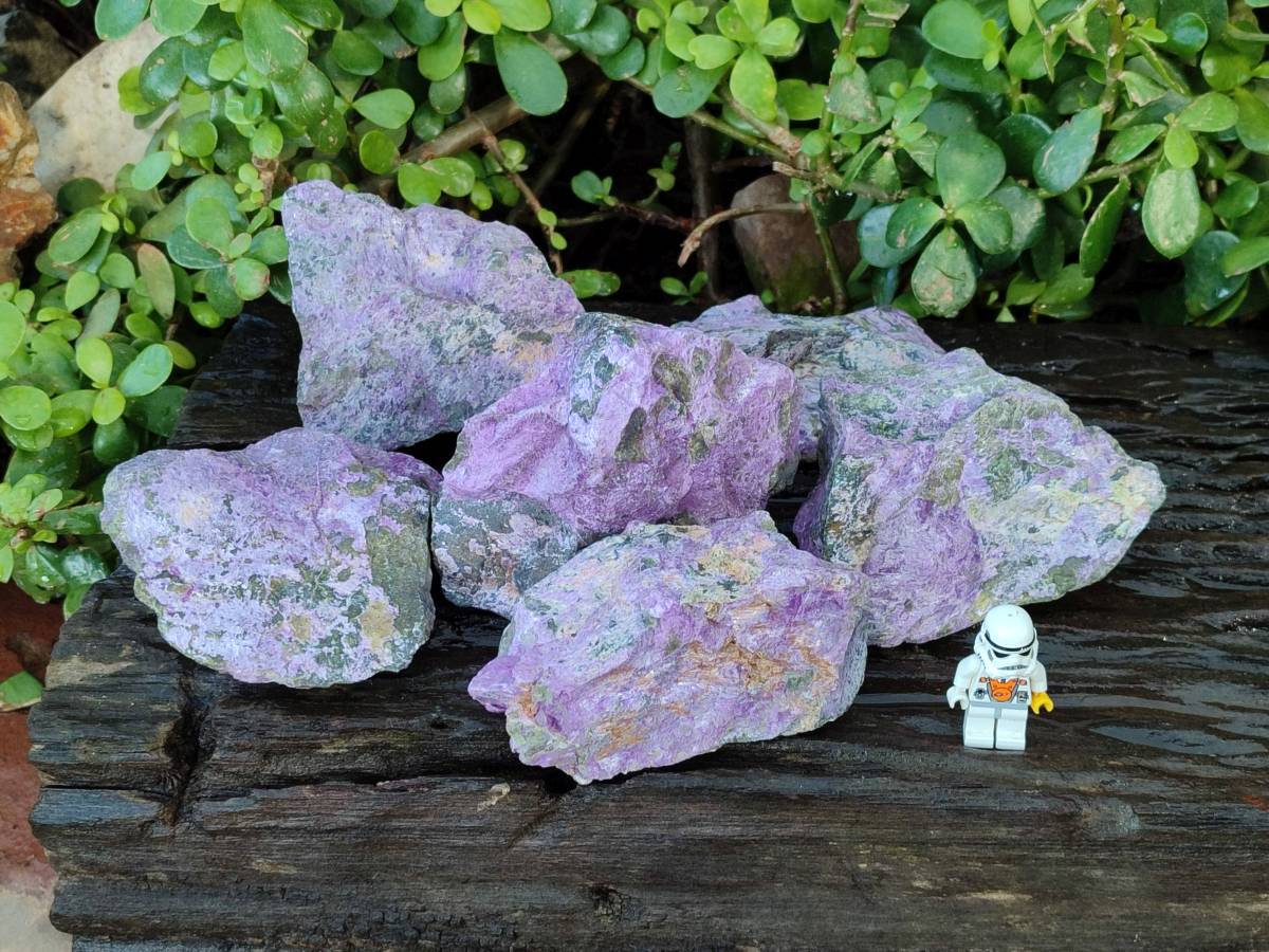 Natural Stichtite Cobbed Specimens x 6 From Barberton, South Africa - Toprock Gemstones and Minerals 