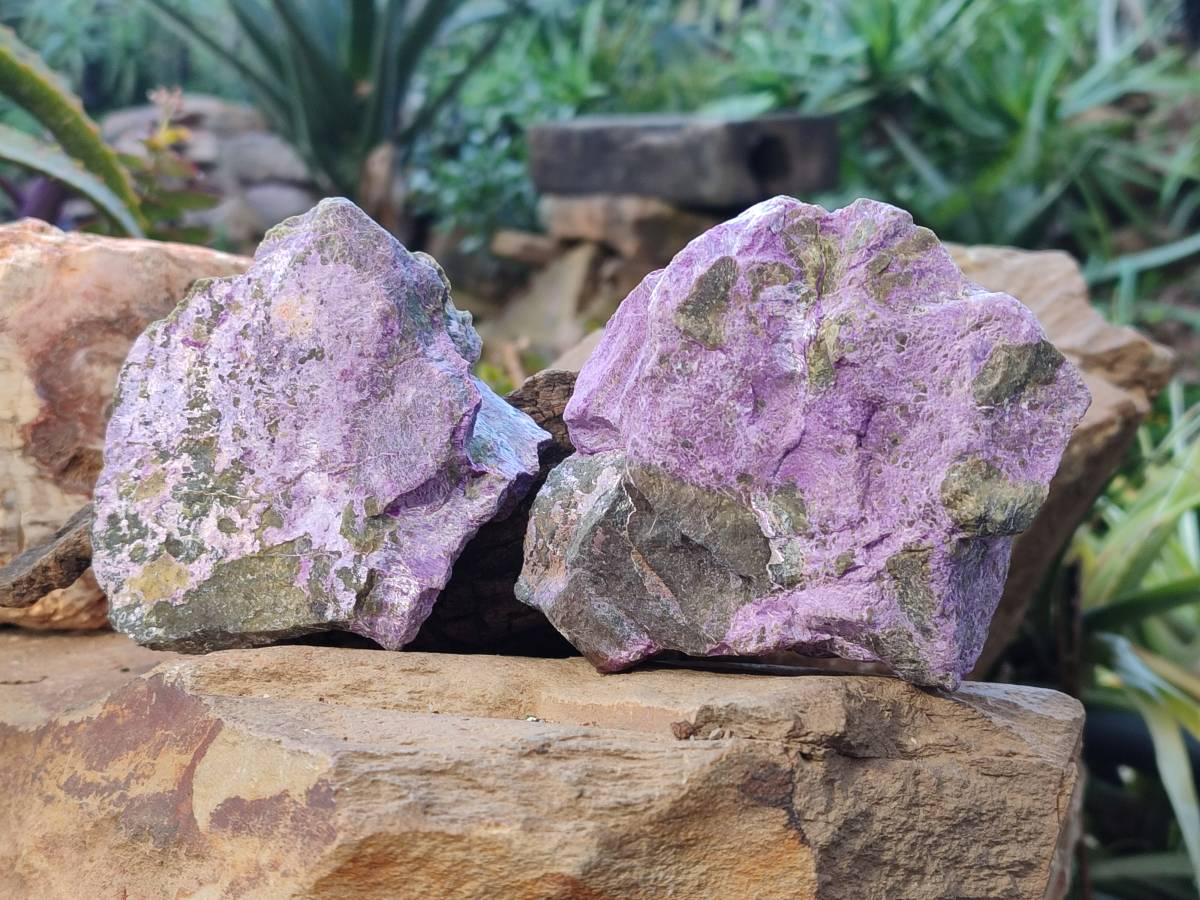 Natural Stichtite Cobbed Specimens x 6 From Barberton, South Africa - Toprock Gemstones and Minerals 