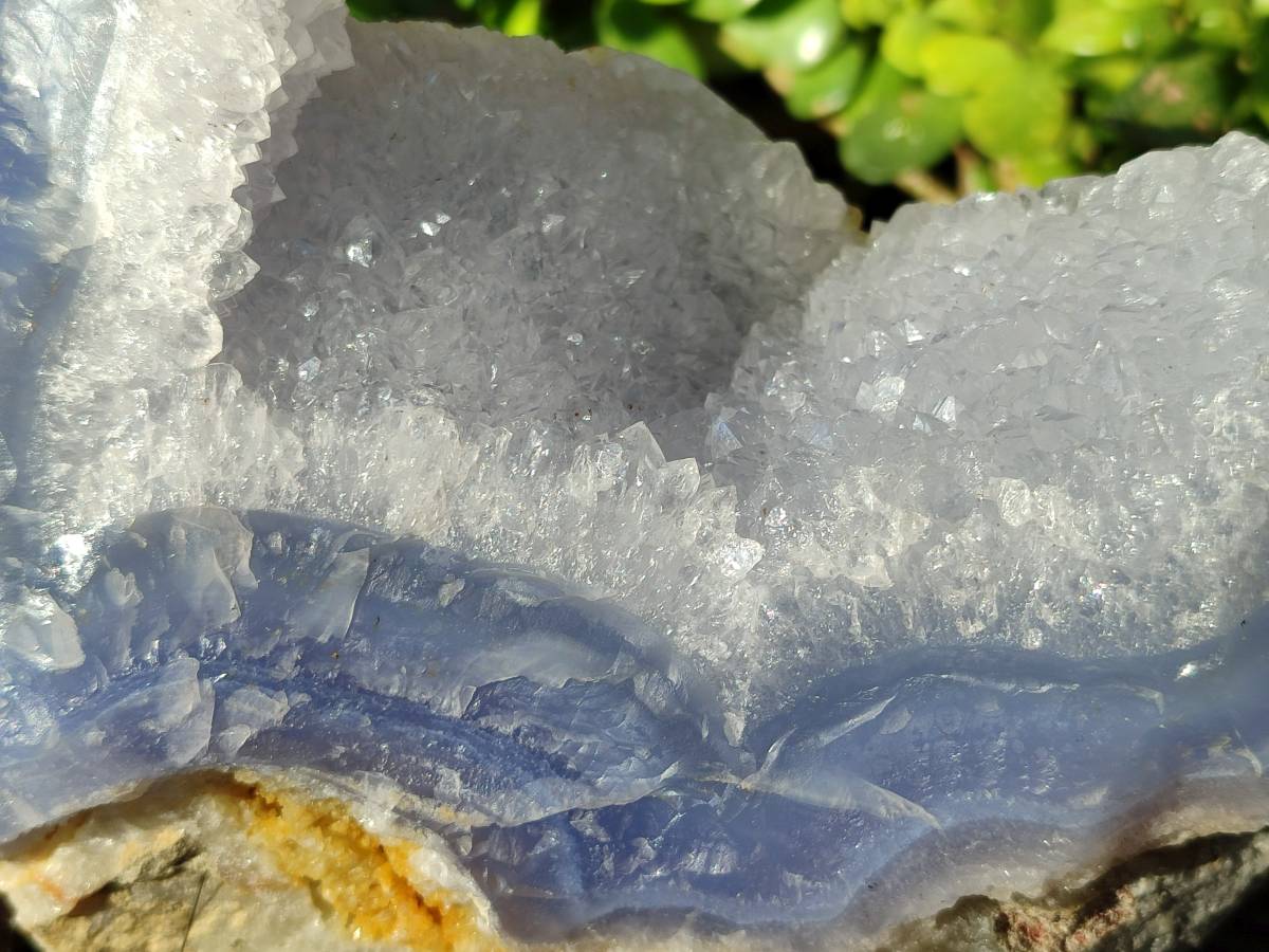 Natural Blue Lace Agate Geode Specimens x 3 From Nsanje, Malawi - Toprock Gemstones and Minerals 
