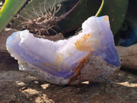 Natural Blue Lace Agate Geode Specimens x 3 From Nsanje, Malawi
