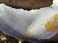 Natural Blue Lace Agate Geode Specimens x 3 From Nsanje, Malawi