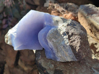 Natural Blue Lace Agate Geode Specimens x 3 From Nsanje, Malawi