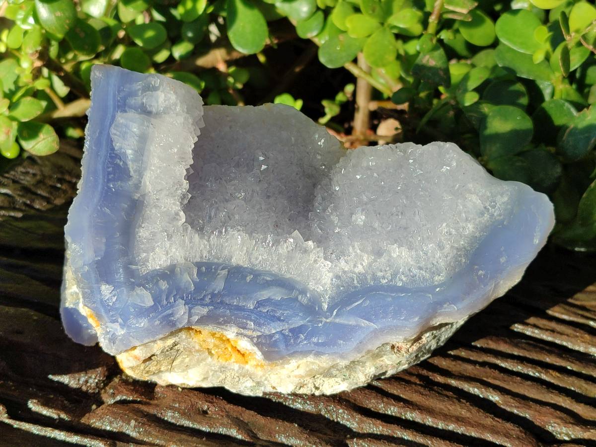 Natural Blue Lace Agate Geode Specimens x 3 From Nsanje, Malawi - Toprock Gemstones and Minerals 
