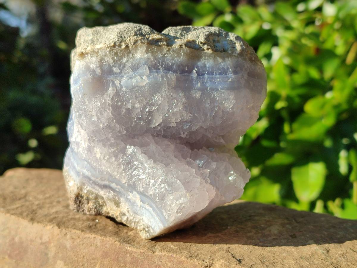Natural Blue Lace Agate Geode Specimens x 3 From Nsanje, Malawi - Toprock Gemstones and Minerals 