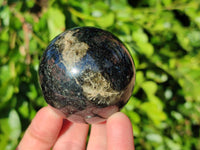 Polished Rare Blue Spark Iolite Water Sapphire Spheres x 3 From Ambatofinandrahana, Madagascar