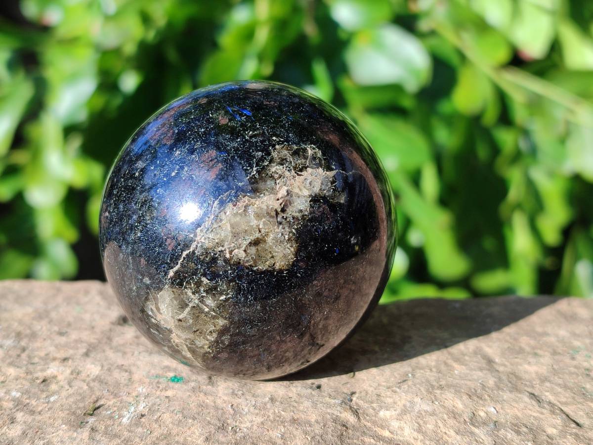 Polished Rare Blue Spark Iolite Water Sapphire Spheres x 3 From Ambatofinandrahana, Madagascar - Toprock Gemstones and Minerals 