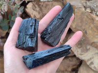 Natural Mixed Namibian Schorl Black Tourmaline Specimens x 12 From Khorigas and Erongo, Namibia
