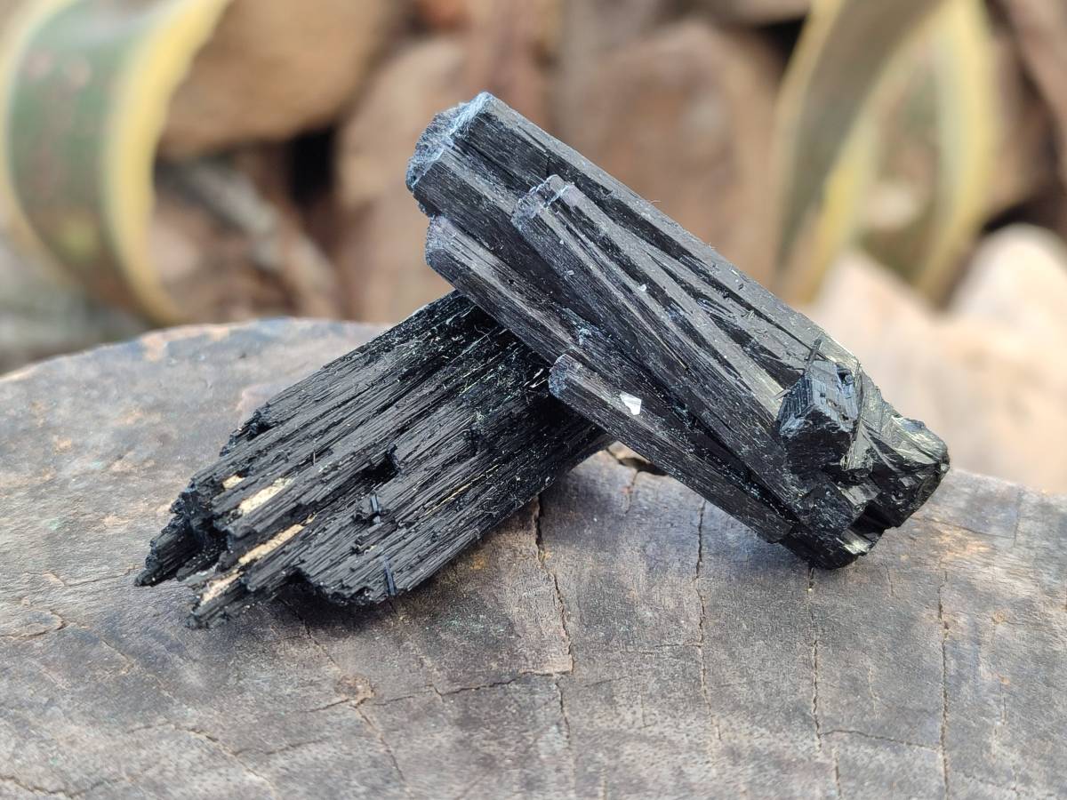 Natural Mixed Namibian Schorl Black Tourmaline Specimens x 12 From Khorigas and Erongo, Namibia - Toprock Gemstones and Minerals 