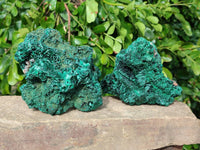 Natural Silky Malachite Specimens x 2 From Kasompe, Congo