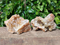 Natural Golden Limonite Quartz Clusters with Goethite Inclusions x 12 From Solwezi, Zambia