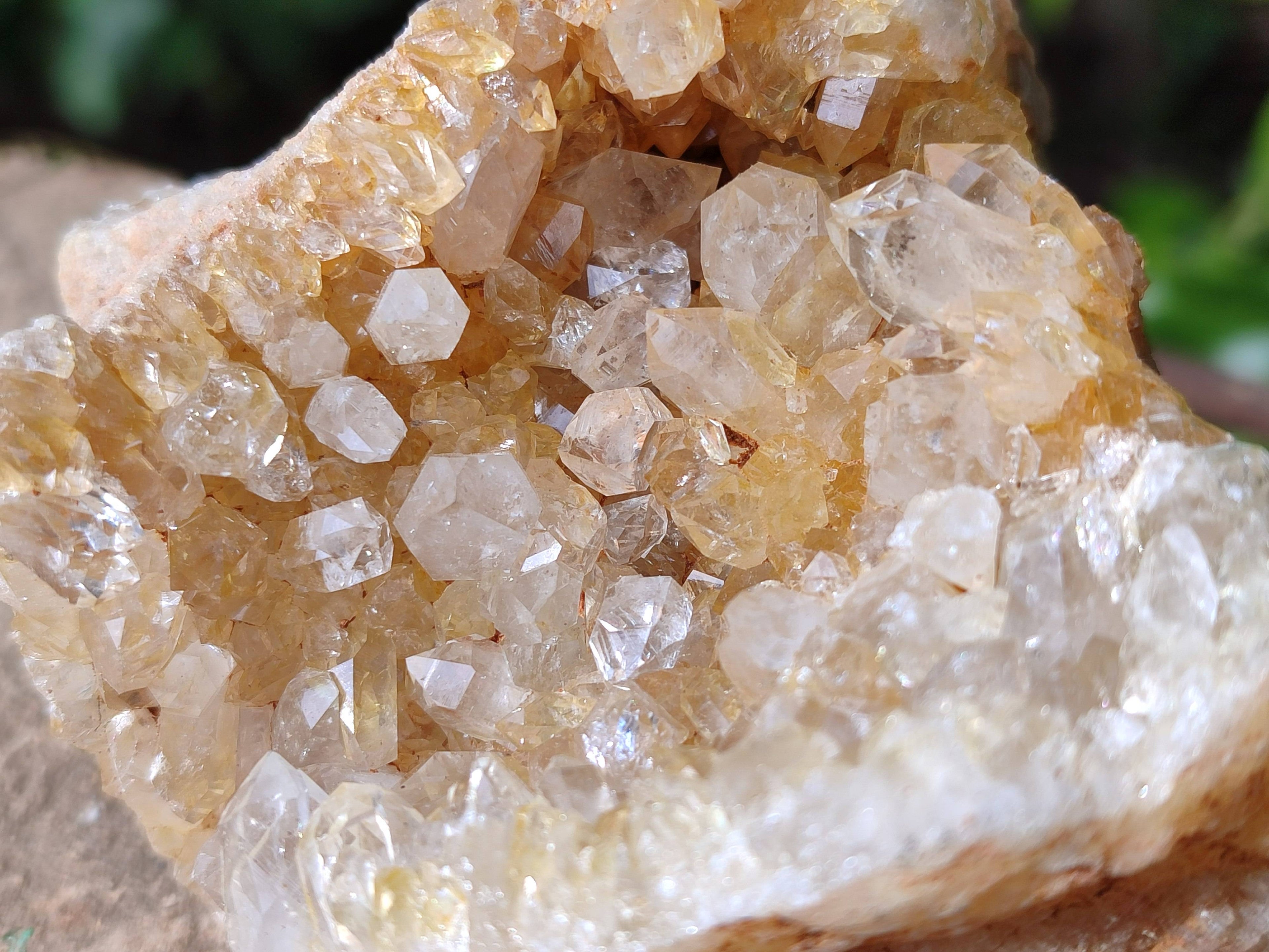 Natural Golden Limonite Quartz Clusters with Goethite Inclusions x 12 From Solwezi, Zambia - Toprock Gemstones and Minerals 