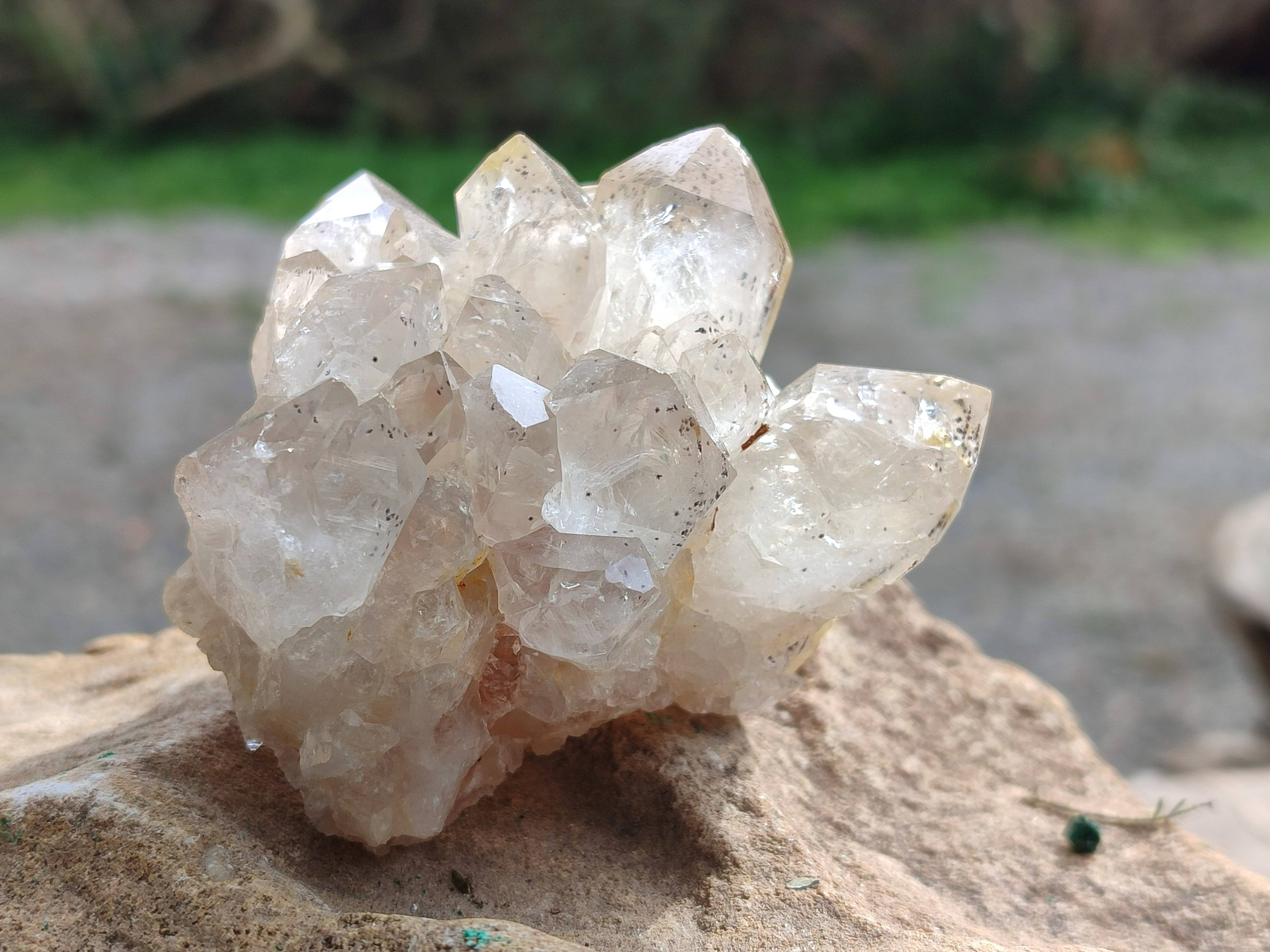 Natural Golden Limonite Quartz Clusters with Goethite Inclusions x 12 From Solwezi, Zambia - Toprock Gemstones and Minerals 