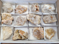 Natural Golden Limonite Quartz Clusters with Goethite Inclusions x 12 From Solwezi, Zambia